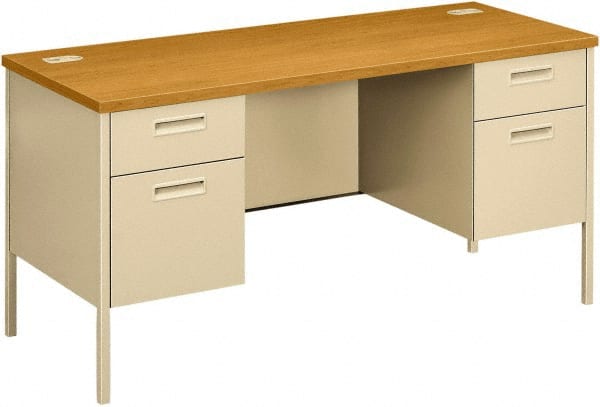 Hon - 60" Long x 29-1/2" High x 24" Deep, 4 Drawer Kneespace Credenza - Harvest/Putty (Color), Laminate Top - Exact Tooling