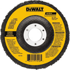 DeWALT - 100 Grit, 4-1/2" Disc Diam, 5/8-11 Center Hole, Type 27 Aluminum Oxide Flap Disc - 13,300 Max RPM, Fiberglass Backing, Arbor Attaching System, Non-Woven - Exact Tooling