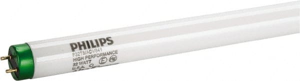 Philips - 32 Watt Fluorescent Tubular Medium Bi-Pin Lamp - 4,100°K Color Temp, 2,950 Lumens, T8, 30,000 hr Avg Life - Exact Tooling