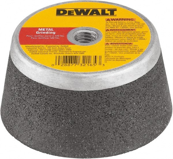 DeWALT - 5" Diam x 2" Thick, 16 Grit Surface Grinding Wheel - Aluminum Oxide/Silicon Carbide Blend, Type 11, Coarse Grade, 7,000 Max RPM, Resinoid Bond, One-Side Recess - Exact Tooling