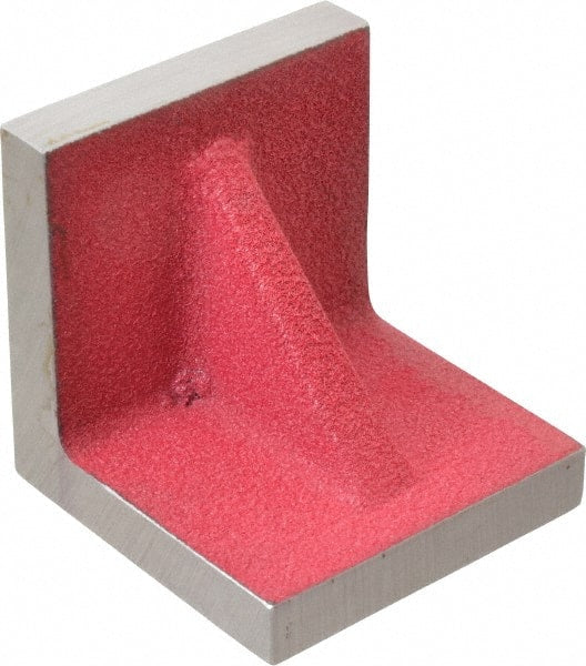 Suburban Tool - 3" Wide x 3" Deep x 3" High Cast Iron Machined Angle Plate - Standard Plate, Flat Surface, Single Web, 1/2" Thick, Single Plate - Exact Tooling