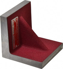 Suburban Tool - 4" Wide x 4" Deep x 4" High Cast Iron Machined Angle Plate - Standard Plate, Flat Surface, Single Web, 5/8" Thick, Single Plate - Exact Tooling