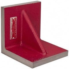 Suburban Tool - 6" Wide x 6" Deep x 6" High Cast Iron Machined Angle Plate - Standard Plate, Flat Surface, Single Web, 3/4" Thick, Single Plate - Exact Tooling