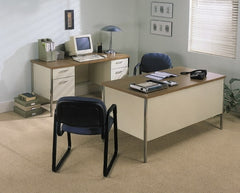 Hon - Plastic Laminated Top Left Return Desk - Mahogany/Charcoal - Exact Tooling