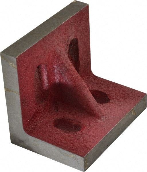 Suburban Tool - 3-1/2" Wide x 2-1/2" Deep x 3" High Cast Iron Machined Angle Plate - Standard Plate, Through-Slots on Surface, Single Web, 9/16" Thick, Single Plate - Exact Tooling