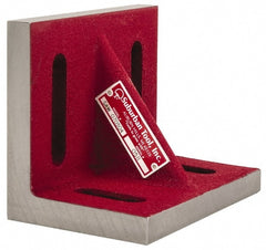 Suburban Tool - 7" Wide x 4-1/2" Deep x 5-1/2" High Cast Iron Machined Angle Plate - Standard Plate, Through-Slots on Surface, Single Web, 11/16" Thick, Single Plate - Exact Tooling