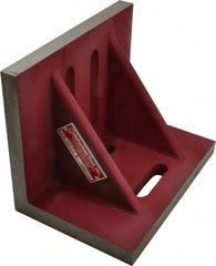 Suburban Tool - 9" Wide x 6" Deep x 7" High Cast Iron Machined Angle Plate - Standard Plate, Through-Slots on Surface, Double Web, 3/4" Thick, Single Plate - Exact Tooling