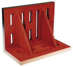 Suburban Tool - 18" Wide x 24" Deep x 30" High Cast Iron Machined Angle Plate - Slotted Plate, Through-Slots on Surface, Double Web, 1-3/4" Thick, Single Plate - Exact Tooling