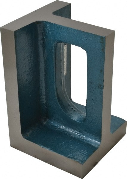 Interstate - 1 Hole, 6" High x 4" Wide x 4" Deep, Right Angle Iron - Semi-Steel, Machined, Parallel to within 0.003" per 6", Square to within 0.004" per 6" - Exact Tooling