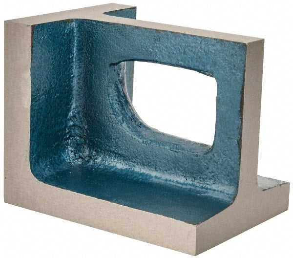 Interstate - 1 Hole, 5" High x 3-3/4" Wide x 4" Deep, Right Angle Iron - Semi-Steel, Precision Ground, Parallel & Square to within 0.0018" per 6" - Exact Tooling
