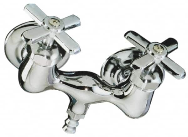 B&K Mueller - Exposed, Two Handle, Chrome Coated, Brass, Bath Faucet - Cross Handles, 3-3/8 Inch Mounting Centers, Brass Handles - Exact Tooling