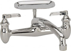 B&K Mueller - Spout with Soap Dish, Two Handle Design, Chrome, Industrial and Laundry Faucet - Lever Handle - Exact Tooling