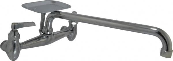 B&K Mueller - Spout with Soap Dish, Two Handle Design, Chrome, Industrial and Laundry Faucet - Lever Handle - Exact Tooling