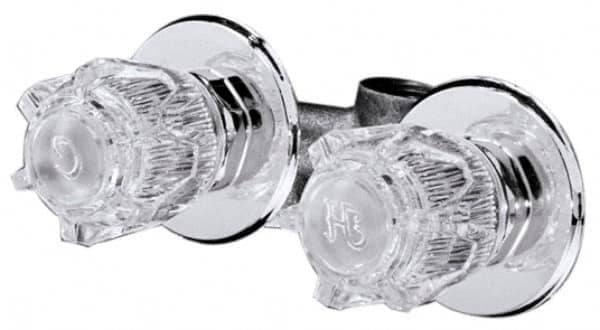 B&K Mueller - Concealed, Two Handle, Chrome Coated, Brass, Shower Valve - Knob Handles, 4 Inch Mounting Centers, Acrylic Handles - Exact Tooling