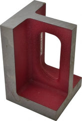 Suburban Tool - 1 Hole, 6" High x 4" Wide x 4" Deep, Right Angle Iron - Cast Iron, Machined, 7/8" Thick, Parallel & Square to within 0.002" per 6" - Exact Tooling