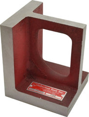 Suburban Tool - 1 Hole, 6" High x 4-1/2" Wide x 5" Deep, Right Angle Iron - Cast Iron, Machined, 7/8" Thick, Parallel & Square to within 0.002" per 6" - Exact Tooling