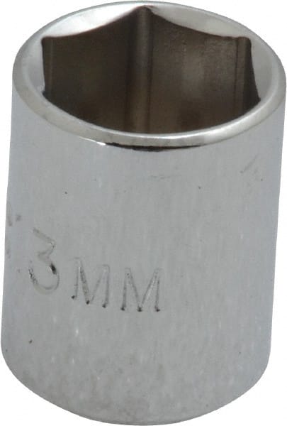 Proto - 1/4" Drive, Standard Hand Socket - 6 Points, 7/8" OAL, Chrome Finish - Exact Tooling