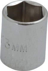 Proto - 1/4" Drive, Standard Hand Socket - 6 Points, 7/8" OAL, Chrome Finish - Exact Tooling