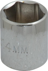 Proto - 1/4" Drive, Standard Hand Socket - 6 Points, 7/8" OAL, Chrome Vanadium, Chrome Finish - Exact Tooling