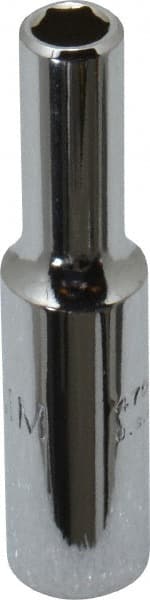 Proto - 1/4" Drive, Deep Hand Socket - 6 Points, 1-15/16" OAL, Chrome Finish - Exact Tooling