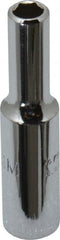 Proto - 1/4" Drive, Deep Hand Socket - 6 Points, 1-15/16" OAL, Chrome Finish - Exact Tooling