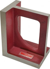 Suburban Tool - 1 Hole, 10" High x 5-1/2" Wide x 8" Deep, Right Angle Iron - Cast Iron, Precision Ground, 1-1/8" Thick, Parallel to within 0.00025" per 6", Square to within 0.0005" per 6" - Exact Tooling