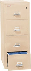 FireKing - 20.81" Wide x 52-3/4" High x 31-9/16" Deep, 4 Drawer Vertical File - Steel, Parchment - Exact Tooling