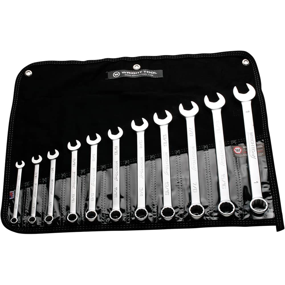 Wright Tool & Forge - 11 Pc, 3/8 - 1", 12-Point Combination Wrench Set - Exact Tooling