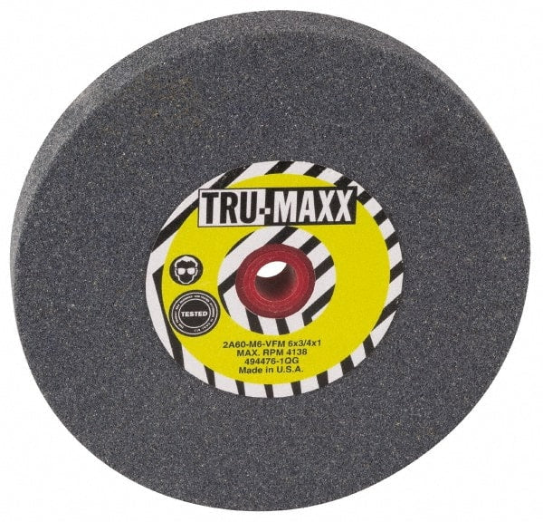 Tru-Maxx - 60 Grit Aluminum Oxide Bench & Pedestal Grinding Wheel - 12" Diam x 1-1/2" Hole x 2" Thick, 2705 Max RPM, P Hardness, Medium Grade , Vitrified Bond - Exact Tooling