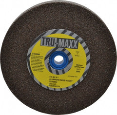 Tru-Maxx - 46 Grit Aluminum Oxide Bench & Pedestal Grinding Wheel - 6" Diam x 1" Hole x 3/4" Thick, 5410 Max RPM, O Hardness, Coarse Grade , Vitrified Bond - Exact Tooling