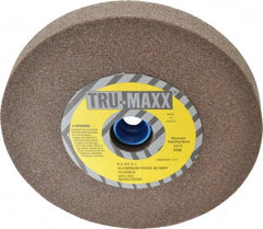 Tru-Maxx - 60 Grit Aluminum Oxide Bench & Pedestal Grinding Wheel - 6" Diam x 1" Hole x 3/4" Thick, 5410 Max RPM, O Hardness, Medium Grade , Vitrified Bond - Exact Tooling
