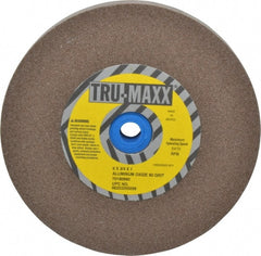 Tru-Maxx - 80 Grit Aluminum Oxide Bench & Pedestal Grinding Wheel - 6" Diam x 1" Hole x 3/4" Thick, 5410 Max RPM, O Hardness, Medium Grade , Vitrified Bond - Exact Tooling