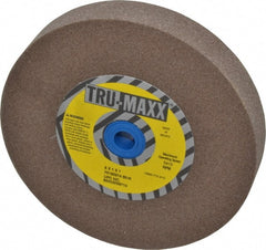 Tru-Maxx - 80 Grit Aluminum Oxide Bench & Pedestal Grinding Wheel - 6" Diam x 1" Hole x 1" Thick, 5410 Max RPM, O Hardness, Medium Grade , Vitrified Bond - Exact Tooling