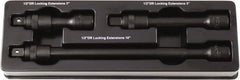 Paramount - 1/2" Drive Socket Impact Locking Extension Set - 3 Pieces, Includes 3, 5, 10" Lengths - Exact Tooling