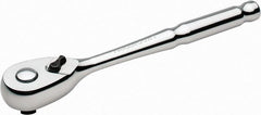 Paramount - 3/8" Drive Pear Head Quick-Release Ratchet - Chrome Finish, 8" OAL, 72 Gear Teeth - Exact Tooling