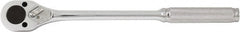 Paramount - 3/8" Drive Pear Head Standard Ratchet - Chrome Finish, 11" OAL, 24 Gear Teeth, Standard Head - Exact Tooling