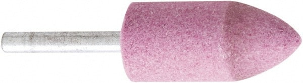 Camel Grinding Wheels - 7/8" Head Diam x 2" Thickness, A11, Tree End, Aluminum Oxide Mounted Point - Pink, Medium Grade - Exact Tooling