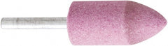 Camel Grinding Wheels - 7/8" Head Diam x 2" Thickness, A11, Tree End, Aluminum Oxide Mounted Point - Pink, Medium Grade - Exact Tooling