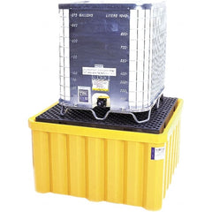 UltraTech - 400 Gal Sump, 8,000 Lb Capacity, Polyethylene Spill Deck or Pallet - 59" Long x 59" Wide x 33" High, Drain Included, 1 Tank Drum Configuration - Exact Tooling