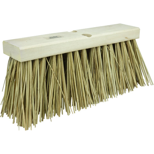 16″ Street Broom, 6-1/4″ Trim Length, Natural Palmyra Fill - Exact Tooling
