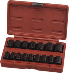 Paramount - 16 Piece 1/2" Drive Standard Impact Socket Set - 6 Points, 10 to 27mm, Metric Measurement Standard - Exact Tooling