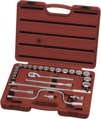 Paramount - 26 Piece 1/2" Drive Chrome Vanadium Finish Socket Set - 12 Points, 3/8" to 1-1/4" Range, Inch Measurement Standard - Exact Tooling