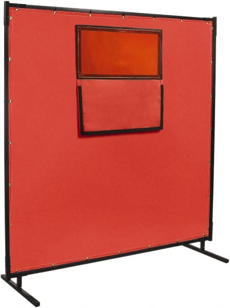 Steiner - 6 Ft. Wide x 6 Ft. High x 1 Inch Thick, Fiberglass Welding Welding Screen Kit - Red - Exact Tooling