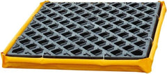 UltraTech - 6 Gal Sump, 1,500 Lb Capacity, 1 Drum, Polyethylene Spill Deck or Pallet - 24" Long x 24" Wide x 2-1/2" High, Yellow and Black, Low Profile, Inline Drum Configuration - Exact Tooling