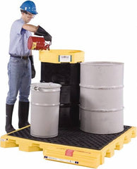 UltraTech - 99 Gal Sump, 6,000 Lb Capacity, 4 Drum, Polyethylene Spill Deck or Pallet - Exact Tooling