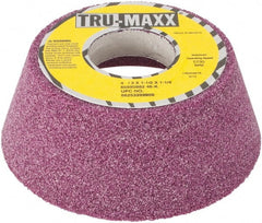Tru-Maxx - 4" Diam x 1-1/4" Hole x 1-1/2" Thick, K Hardness, 46 Grit Surface Grinding Wheel - Aluminum Oxide, Type 11, Coarse Grade, Vitrified Bond, No Recess - Exact Tooling