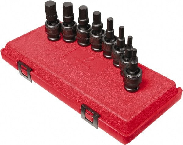 Sunex Tools - 8 Piece 1/2" Drive Metric Impact Hex Bit Socket Set - 6 to 19mm Hex - Exact Tooling