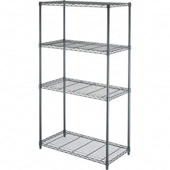 Value Collection - 4 Shelf Wire Shelving - Starter Unit - 36" Wide x 18" Deep x 63" High, - Exact Tooling