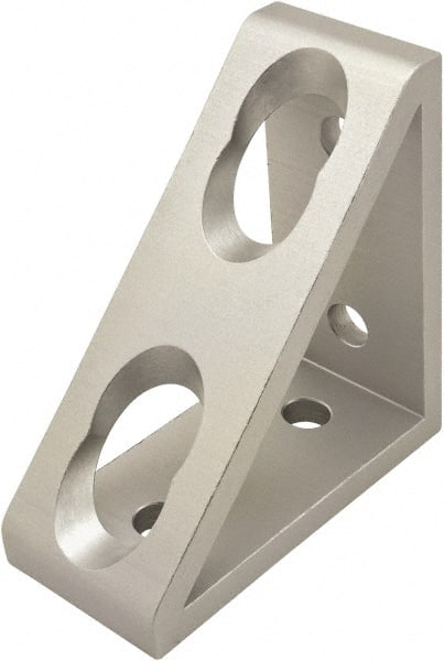 80/20 Inc. - 80mm Wide, Open Shelving 4 Hole Inside Corner Gusset - Aluminum, Clear Anodized Finish, 36mm Long, Use with 40 Series & Bolt Kit 75-3422 - Exact Tooling