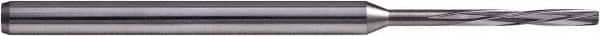 Hertel - 1.54mm Solid Carbide 4 Flute Chucking Reamer - Spiral Flute, 3mm Straight Shank, 10mm Flute Length, 50mm OAL - Exact Tooling
